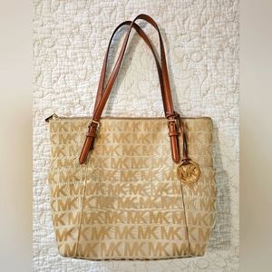 Michael Kors Tan Logo Tote Bag Purse